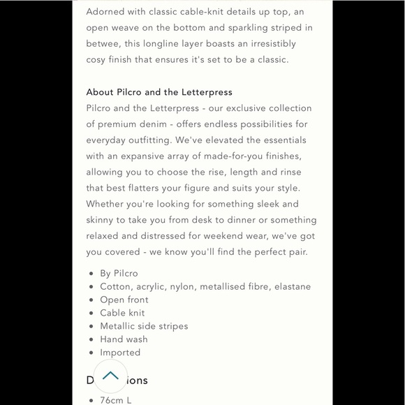 NWT Anthropologie Pilcro Jemma Cable Knit Cardigan M/L - Picture 4 of 16